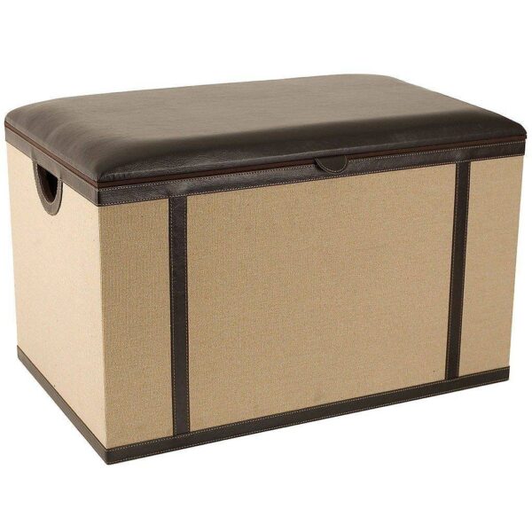 Faux Leather Storage Trunk with Seat